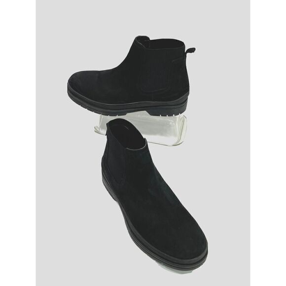 Aldo Men's Size 10 Black Chelsea Lug Boots Water Resistant Pull On Suede Like - Picture 13 of 13